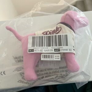 VS PINK Dog Plush with White Varsity Shirt